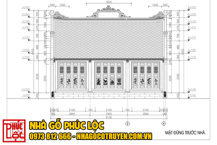 Bản vẽ nhà gỗ 3 gian sẽ cho gia chủ biết được điều gì? - Nhà Gỗ ...