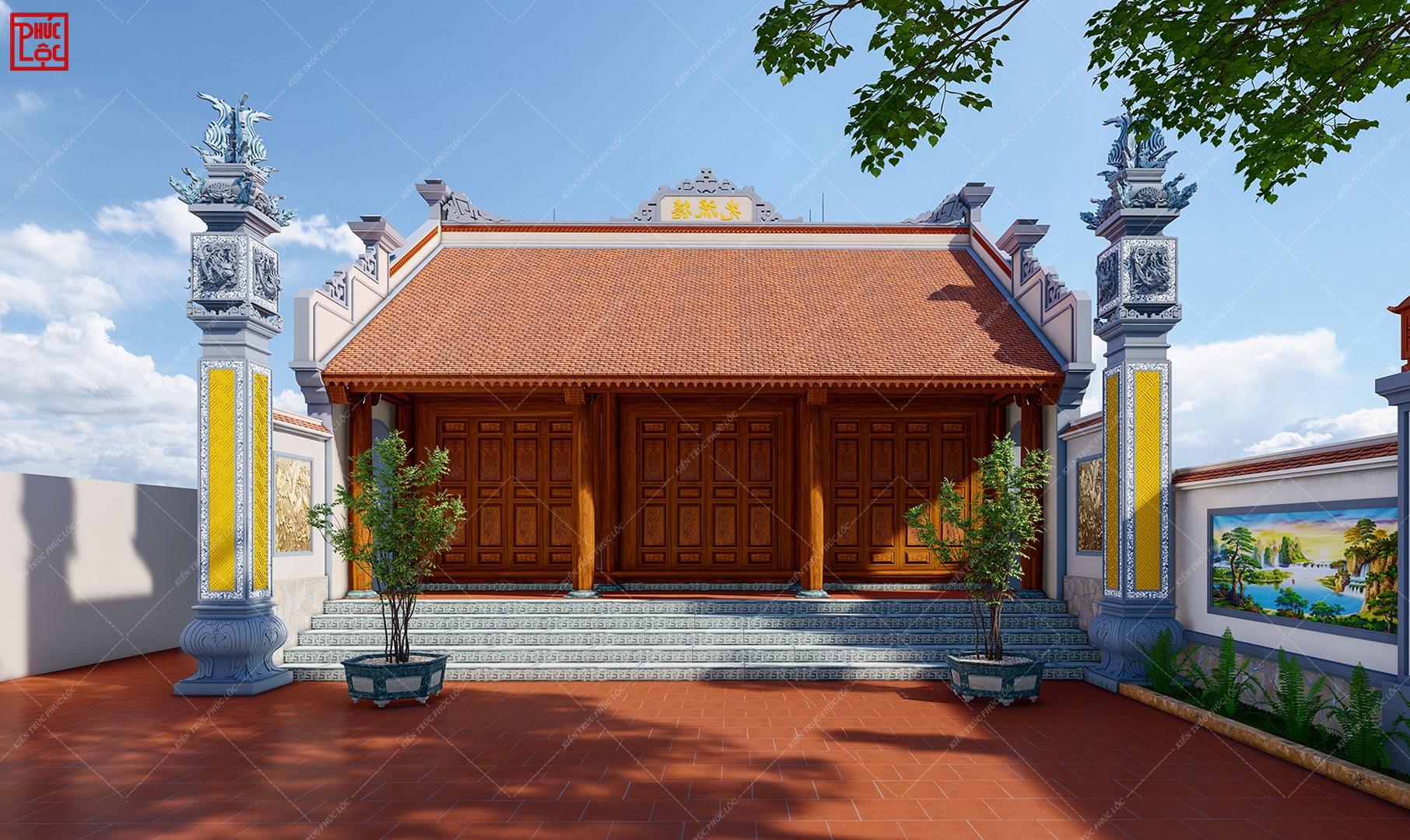 Thiết kế nhà gỗ 3 gian