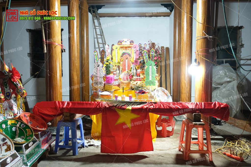 Mâm lễ đầy đủ trước lễ thượng lương